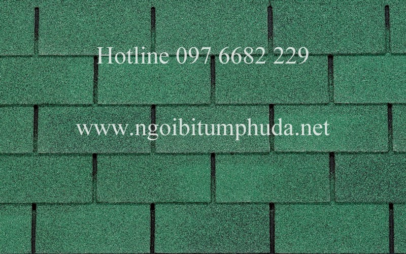 Ngói Bitum phủ đá kiểu chữ nhật màu xanh